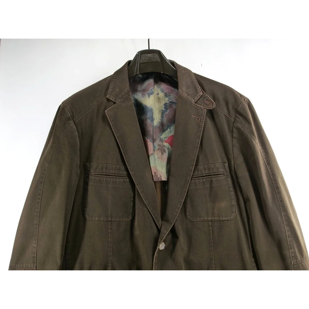 KROON Blazer Mens Size 44L Dark Brown Casual Suit Jacket Four Pockets